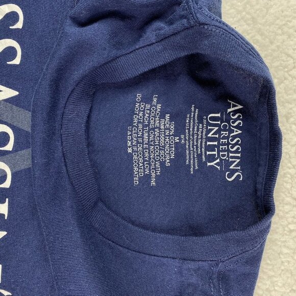 Assassin Creed Unity Shirt Mens T-shirt SZ M Blue Short Sleeve Graphic Crew Neck - Picture 6 of 7